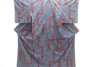 花唐草模様織り出し本場泥大島紬着物(5マルキ)